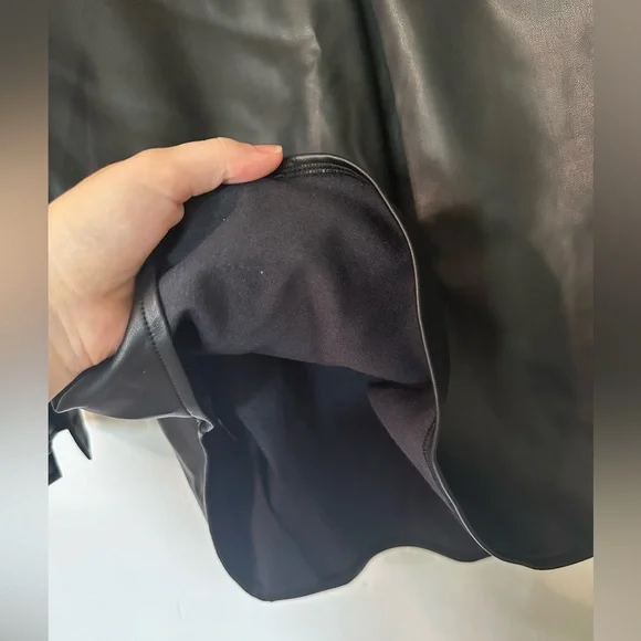 French Connection Faux Leather Long Sleeve Top - Picture 4 of 16